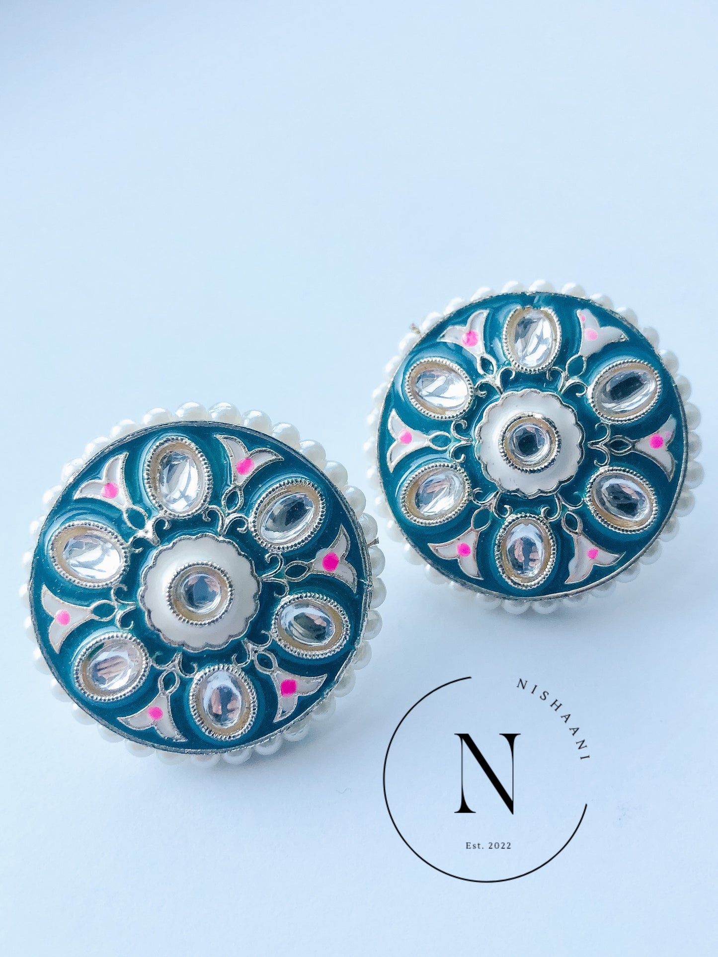 Meena Kari Painted Studs Round