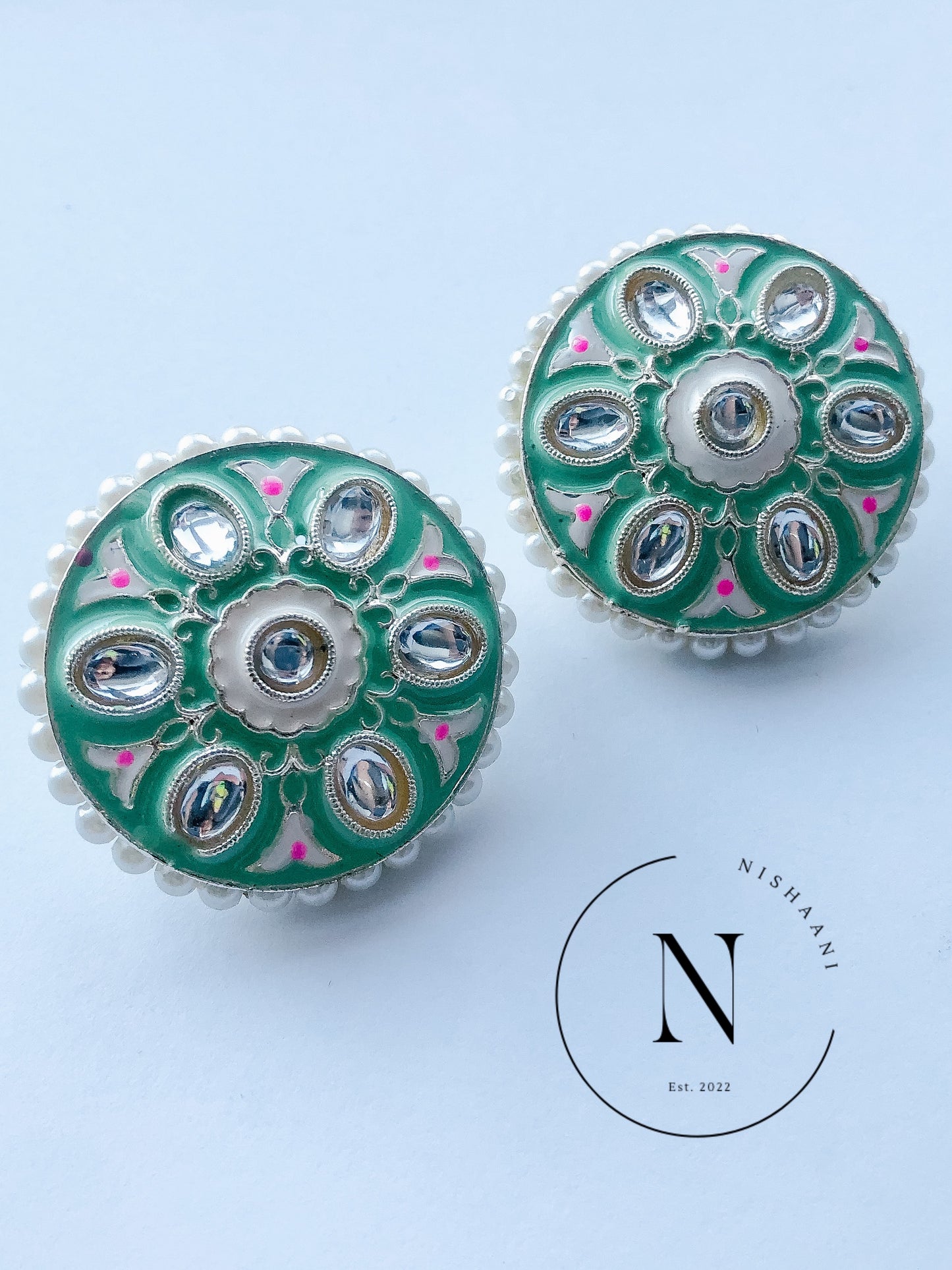 Meena Kari Painted Studs Round