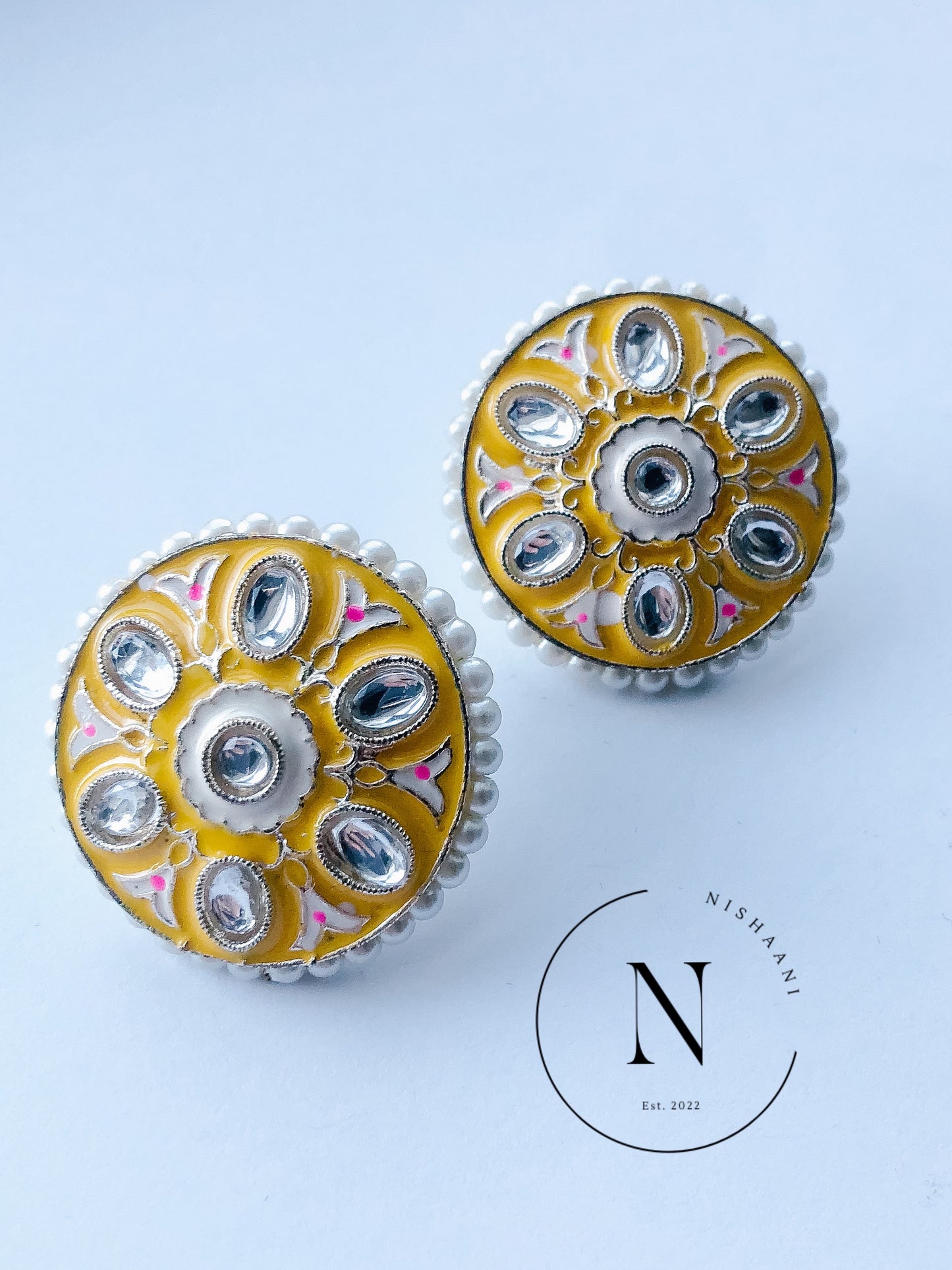 Meena Kari Painted Studs Round