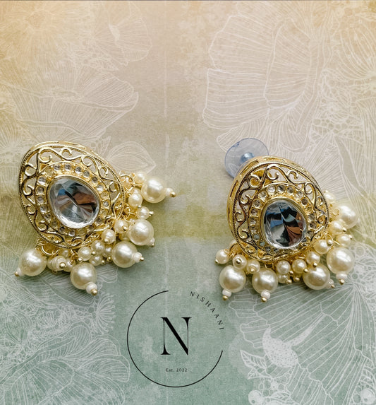 Kundan Tear Drop Studs