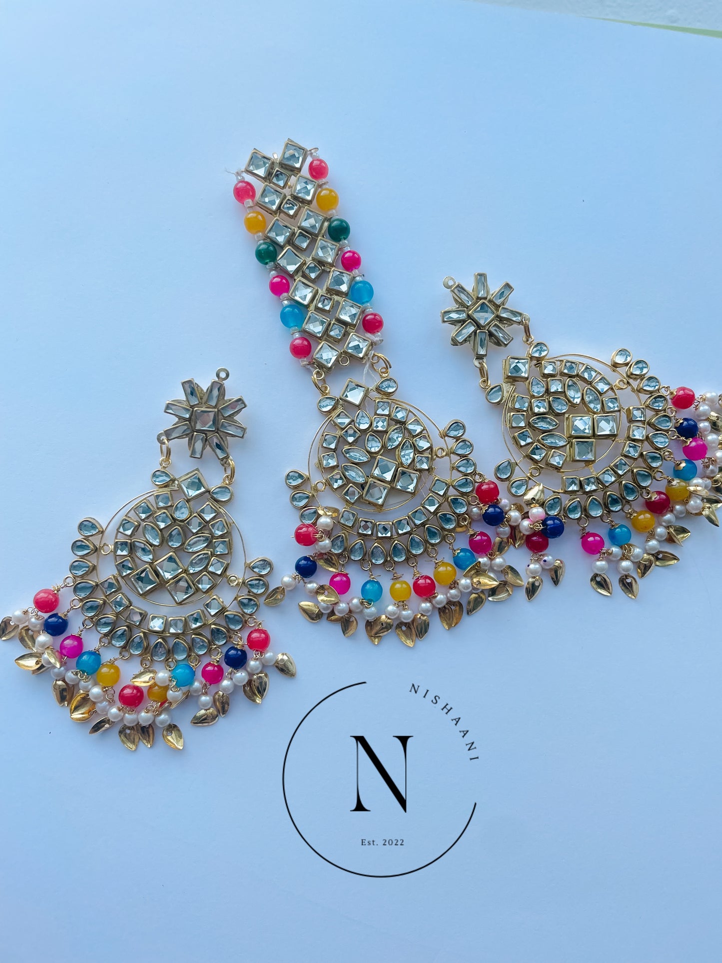 Pippal Earring & Tikka Set Multi