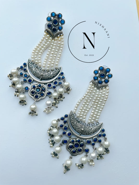 Passa Oxidized Earring Blue