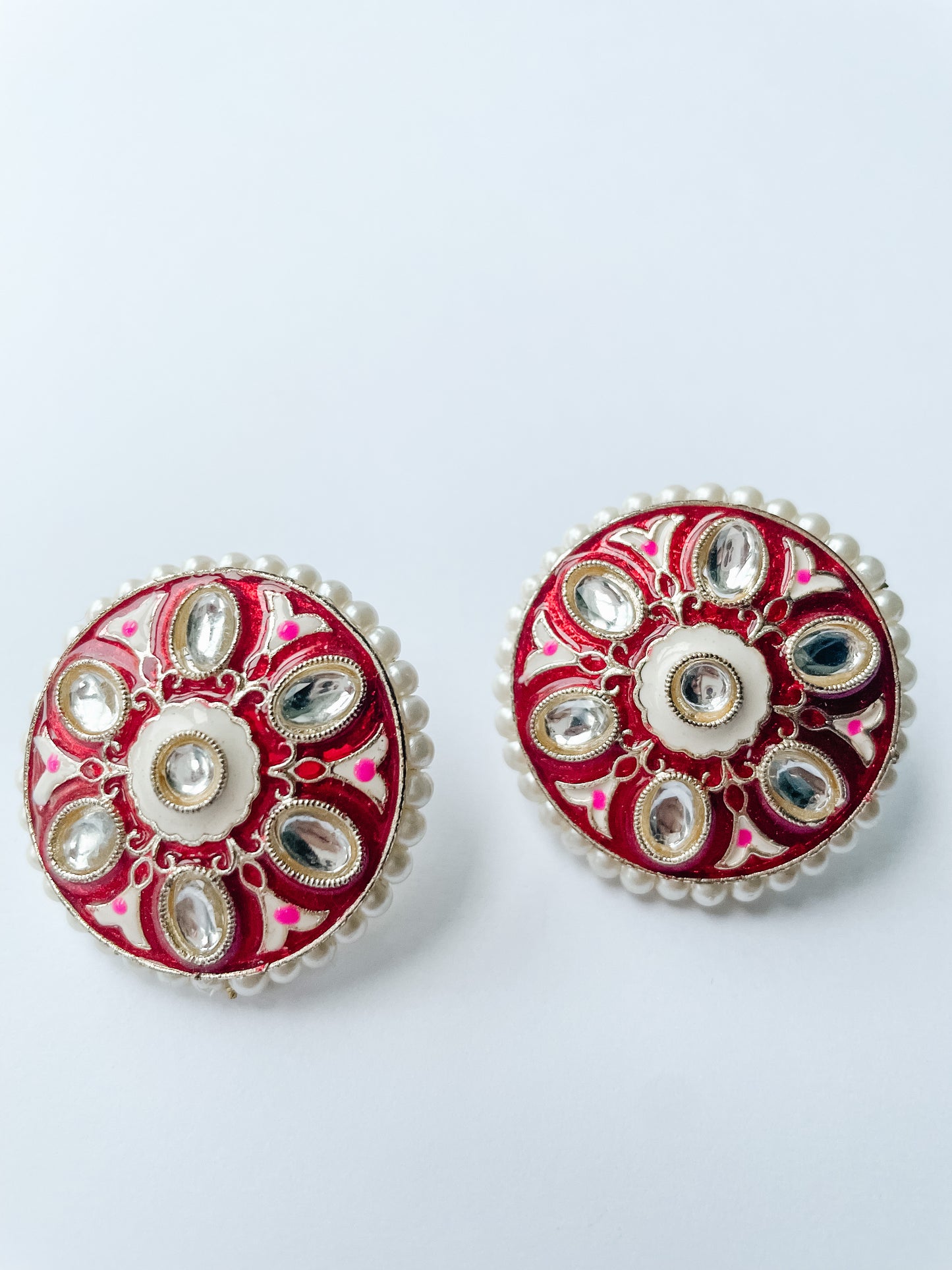 Meena Kari Painted Studs Round