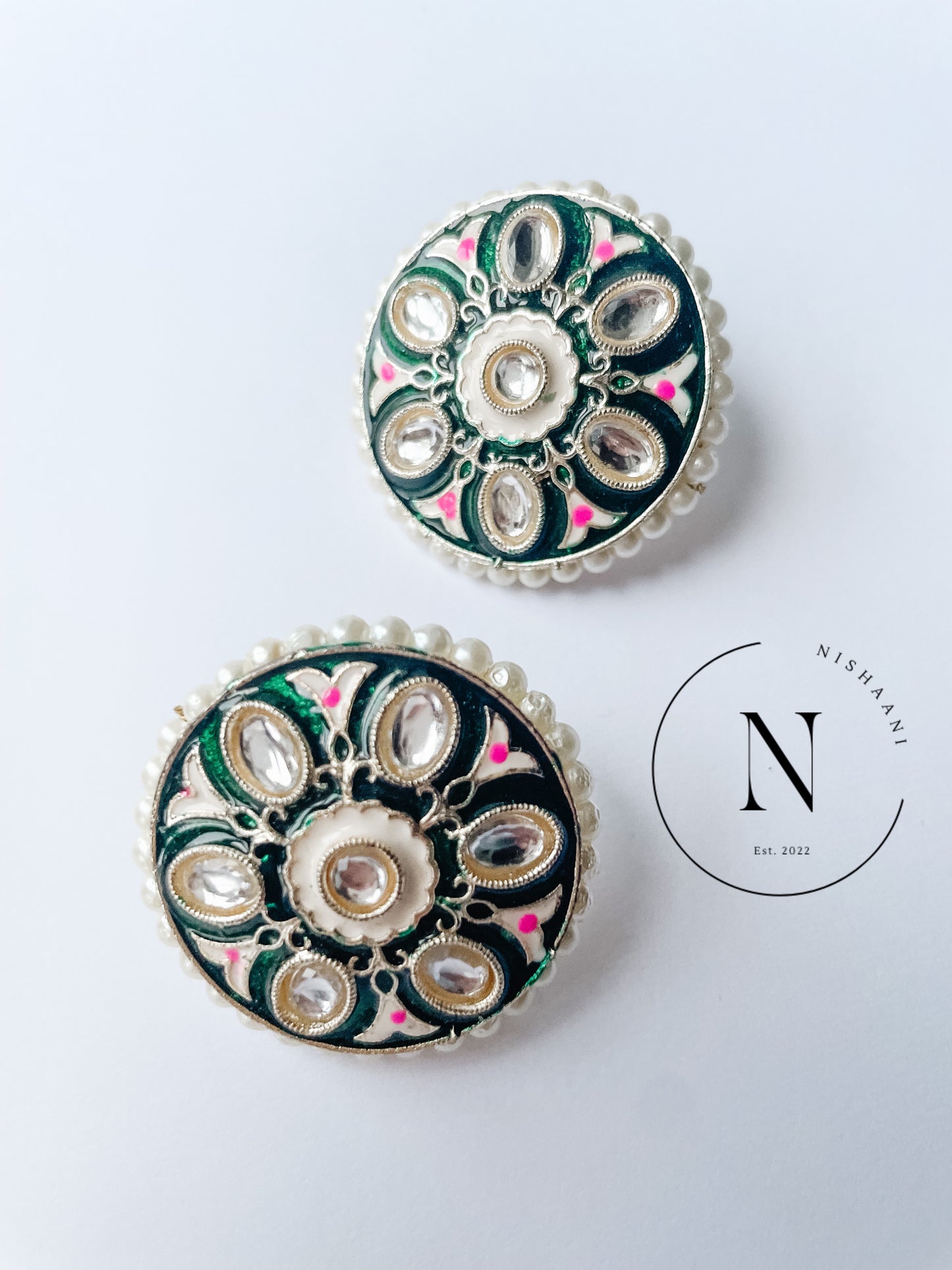 Meena Kari Painted Studs Round