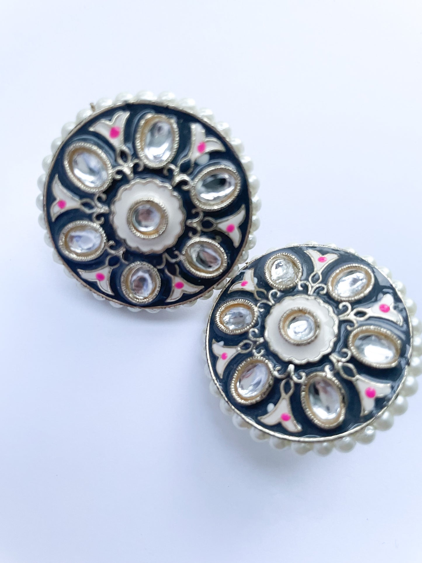 Meena Kari Painted Studs Round