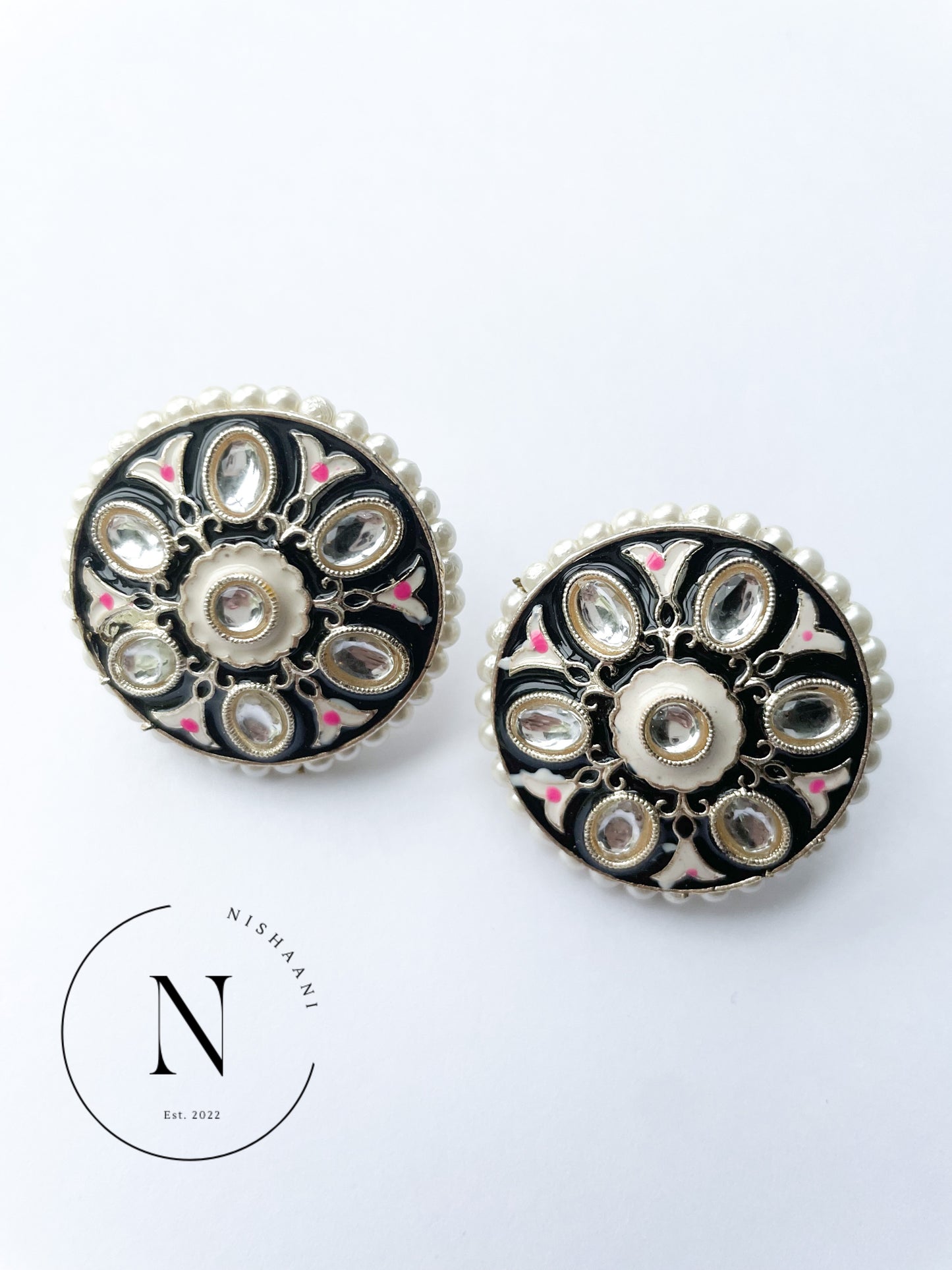 Meena Kari Painted Studs Round