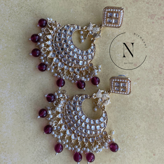 Raji Earrings Maroon